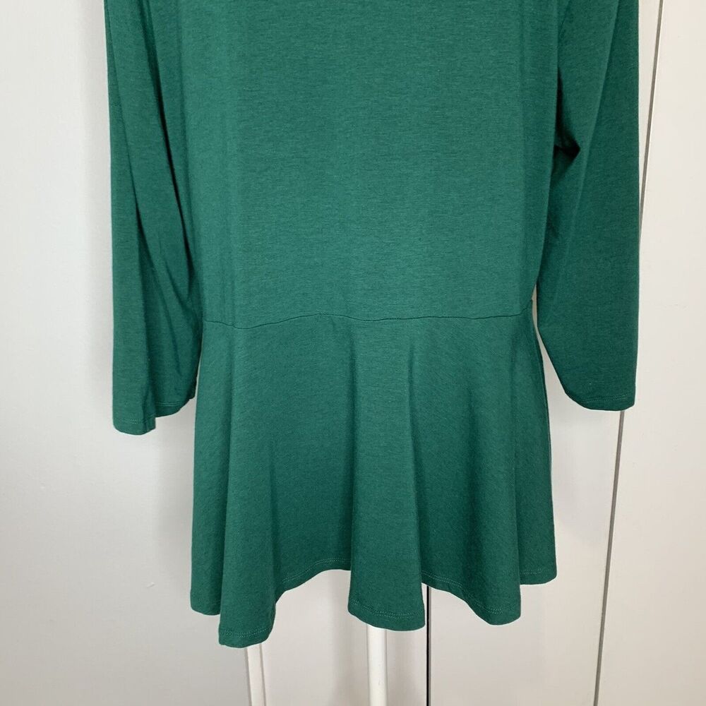 Denim 24/7 Women’s Green Peplum Top 3/4 Sleeves Size M - Picture 8 of 14